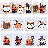 MOMAHUA 200Pcs Halloween Cookie Bags,10x10cm Self Adhesive Clear Candy Bag,Sweets Biscuit Treats Bags Party Favor Bag,Halloween Goodie for Party Supplies