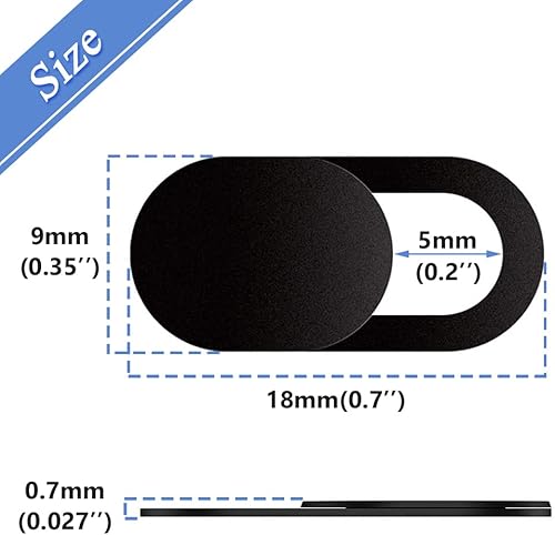 Miniatura 4 de Mesee 50 piezas deslizantes de cubierta para cámara web, 0.027 pulgadas ultra delgada cámara web protectora privacidad calcomanías deslizantes para