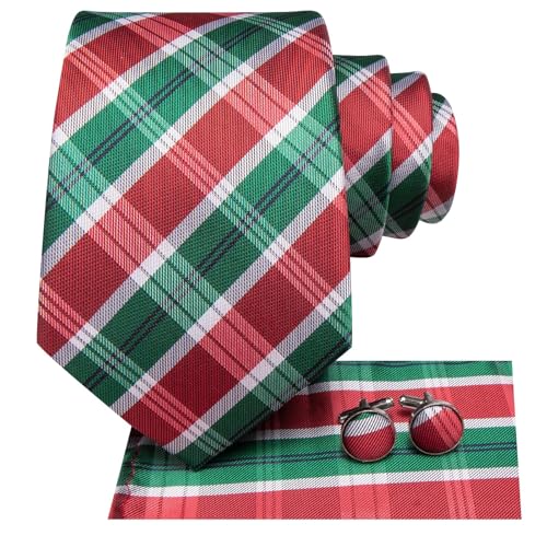 Image of Dubulle Mens Paisley Striped Tie Woven Necktie for Men and Handkerchief Cufflinks Set Wedding Formal Business