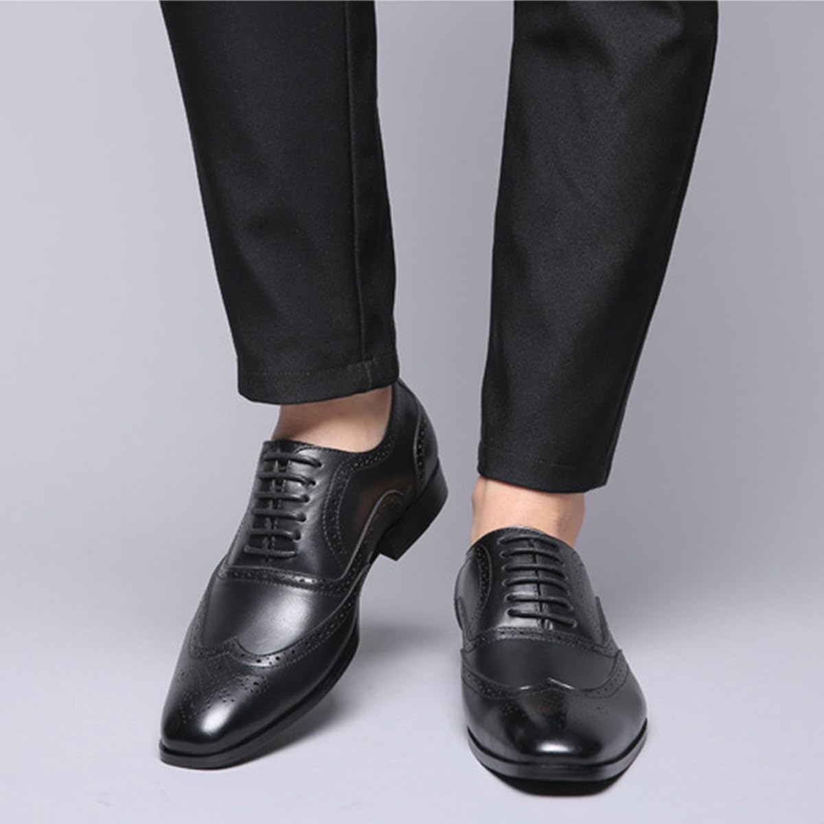 Scarpe Stringate Business Uomo Eleganti Brogue Oxford Classiche | Scarpe da formali PU antiscivolo, suola morbida per lavoro e uso ufficio