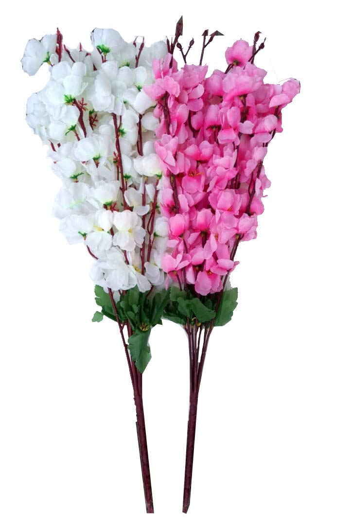 HYPERBOLES Artificial Peach Blossom Flower Bunch for Vase for Home Decor Office Decor Hotel Decor - 22inch/55cm