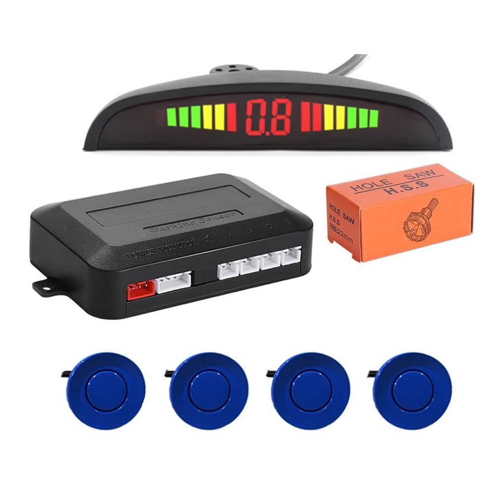 Kit sensori parcheggio Sensore di parcheggio per auto con 4 radar | Sensore di parcheggio per auto con 4 radar di retromarcia, display digitale accurato della distanza degli ostacoli