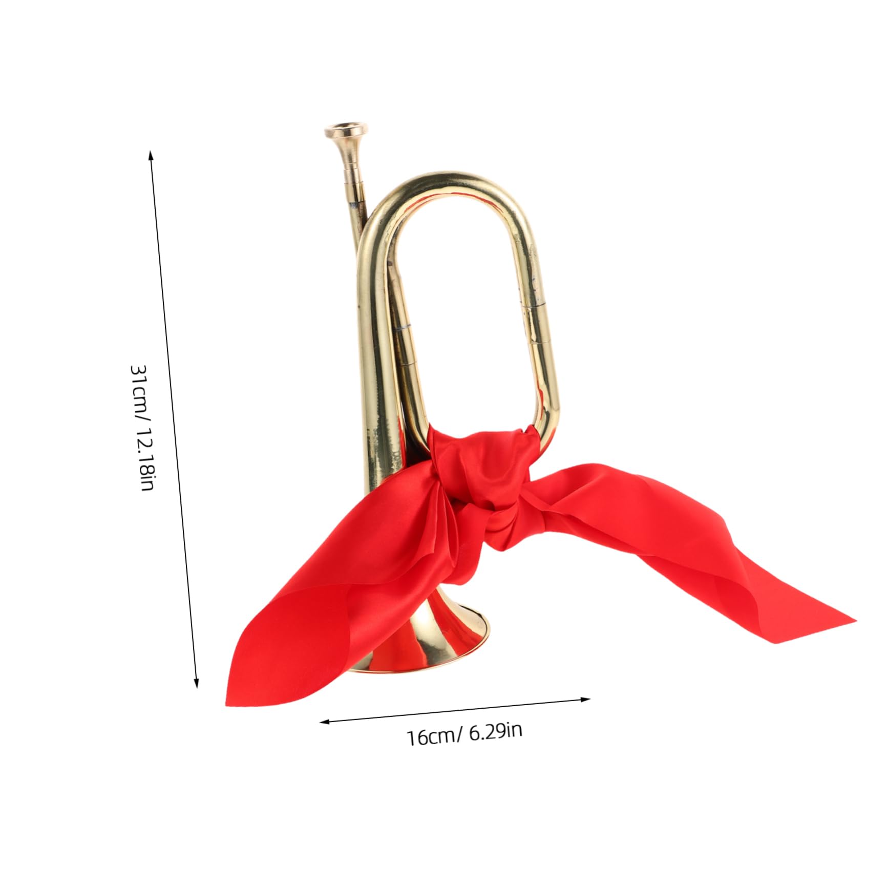 OFFSCH Brass Trumpet for Bands Student Orchestra Instrument Marching Bugle Horn Easy to Play Interchangeable Mouthpiece