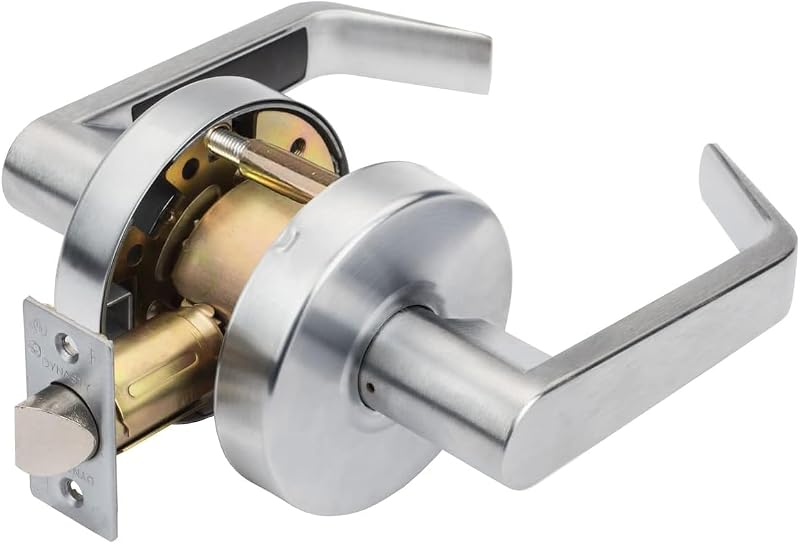 Dynasty Commercial Passage Lever, ADA, Satin Chrome | ADA Compliant Grade 2 Commercial Duty Door Lever For Passage Use, Satin Chrome Finish