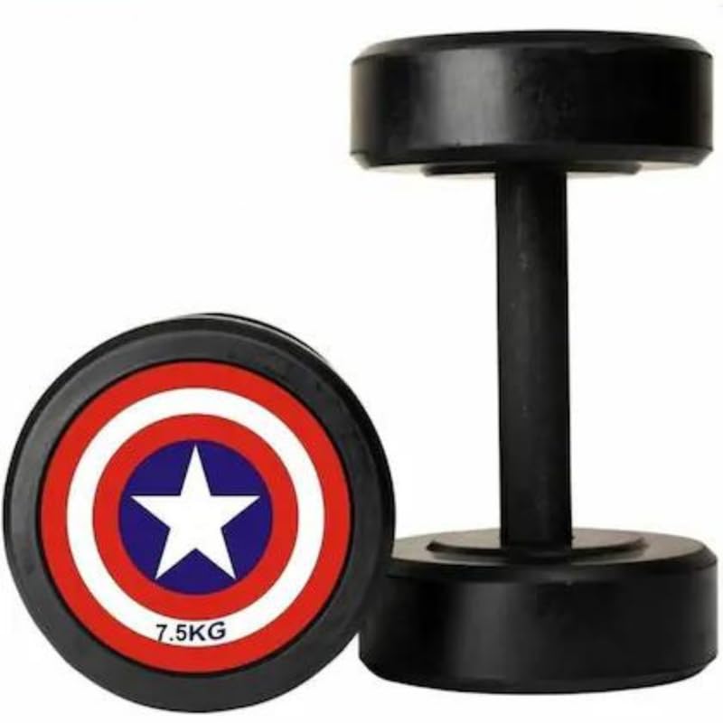 Gym Care Captain America Dumbbells 1 Pair (2 Pcs.) for Home Gym Workout 7.5 kg Dumbbells Set of 2 Exercise Dambal Fitness Gym Dumbbell set for Home Workout Round Shape Rubber Dumbbell Set (7.5 kg x 2)-15kg (B0CQT3CQ6J) Amazon Price History, Amazon Price Tracker