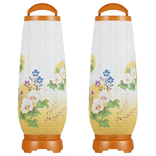 仏壇屋 滝田商店 盆提灯 盆ちょうちん 回転行灯 あけぼの 3号 2733-2 一対セット(2個)◆高さ55cm×巾18cm◆ 置き提灯 証明書付