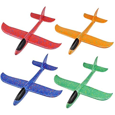 Lunriwis Glider Plane, 36 cm, 4 pcs, Children's Polystyrene Aeroplane Toy, Manual Throwing, Model Foam Plane, Outdoor Sports Cover