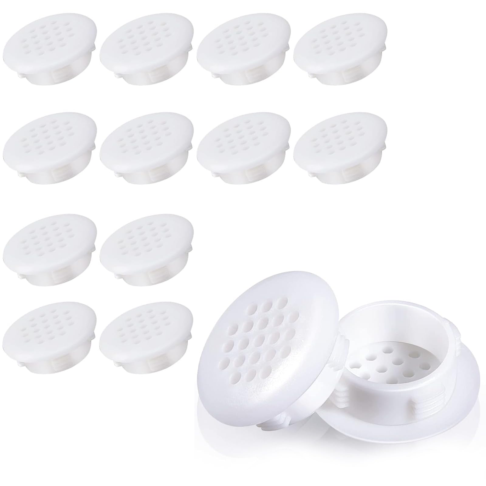 16Pcs Soffit Vents White, 30mm Round Air White Plastic Vent
