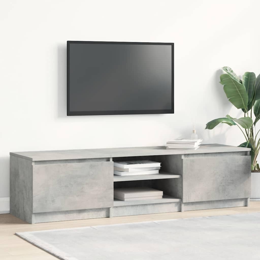 vidaXL TV Schrank mit 2 Schubladen 2 Fächern Lowboard Fernsehtisch Fernsehschrank TV Möbel Sideboard Betongrau 140x40x35,5cm Holzwerkstoff
