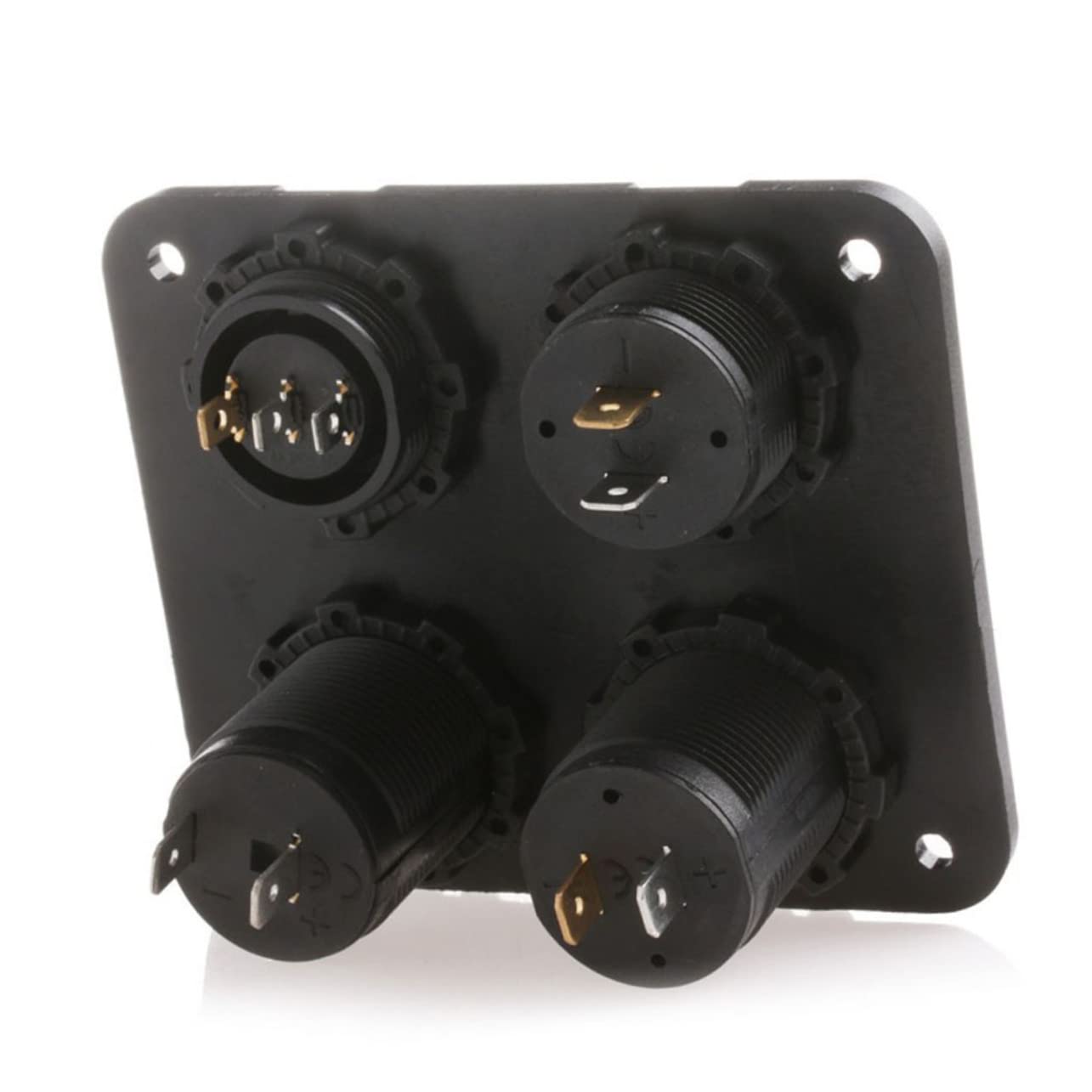 Mikikit 2 Pezzi 4 1 Caricabatteria Per Auto Presa Funzione Pannello 2.1a Presa Usb Led Voltmetro 12-24v Presa Caricabatteria Usb Per Uso Marino