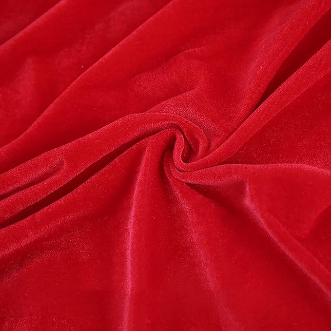 Image of Amazon Brand - Umi 2 Mtr Multi Purpose Velvet Fabric Cloth for Decoration, Trousseau Packing, Party Hall, Bouquet, Gift Packing, Decor, Pooja Room (2 Mtr, Red), Solid
