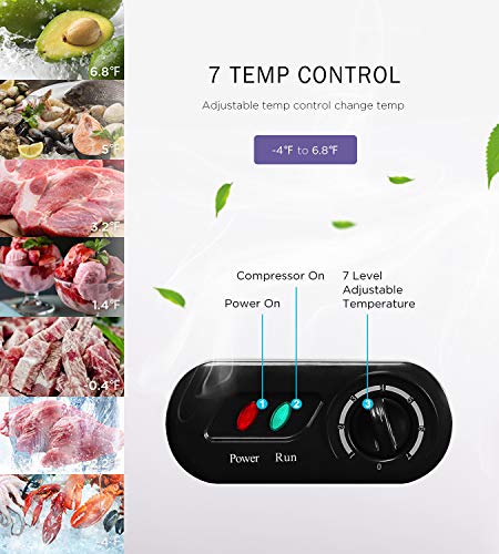 Adt Chest Freezer Free-Standing Freezers 6.8℉ To -4℉ (Black, 7.0 Cubic Feet) #TOP4