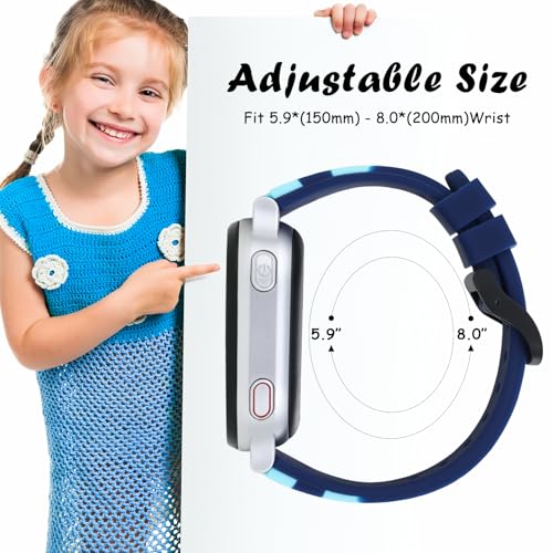 Image of BESINPO Designed for AT&T amiGo Jr Watch Band,Sport Soft Silicone Wristband Waterproof Breathable Replacement Strap for amiGo Jr Watch for Boys Girls-Blue