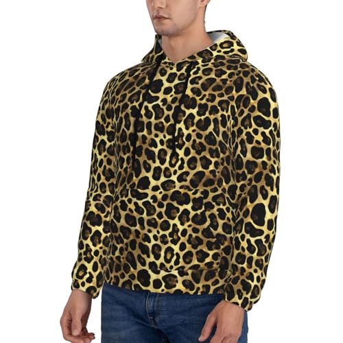 Hoodies For Men - Black Gold Leopard Print Long Sleeve Casual Men'S Hoodies & Sweatshirts Pullover With Pocket3