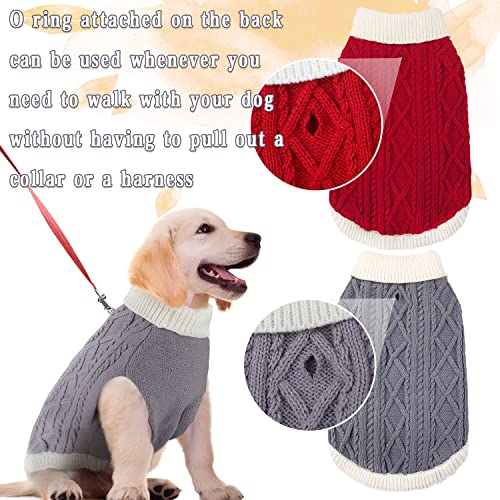 Small Dog Sweaters With Leash Hole Turtleneck Dog Sweaters Knitwear Boys Girls Warm Soft And High Stretch Pet Clothes For Fall Winter，Pet Shirts For Kitten Puppy Grey Large #TOP5