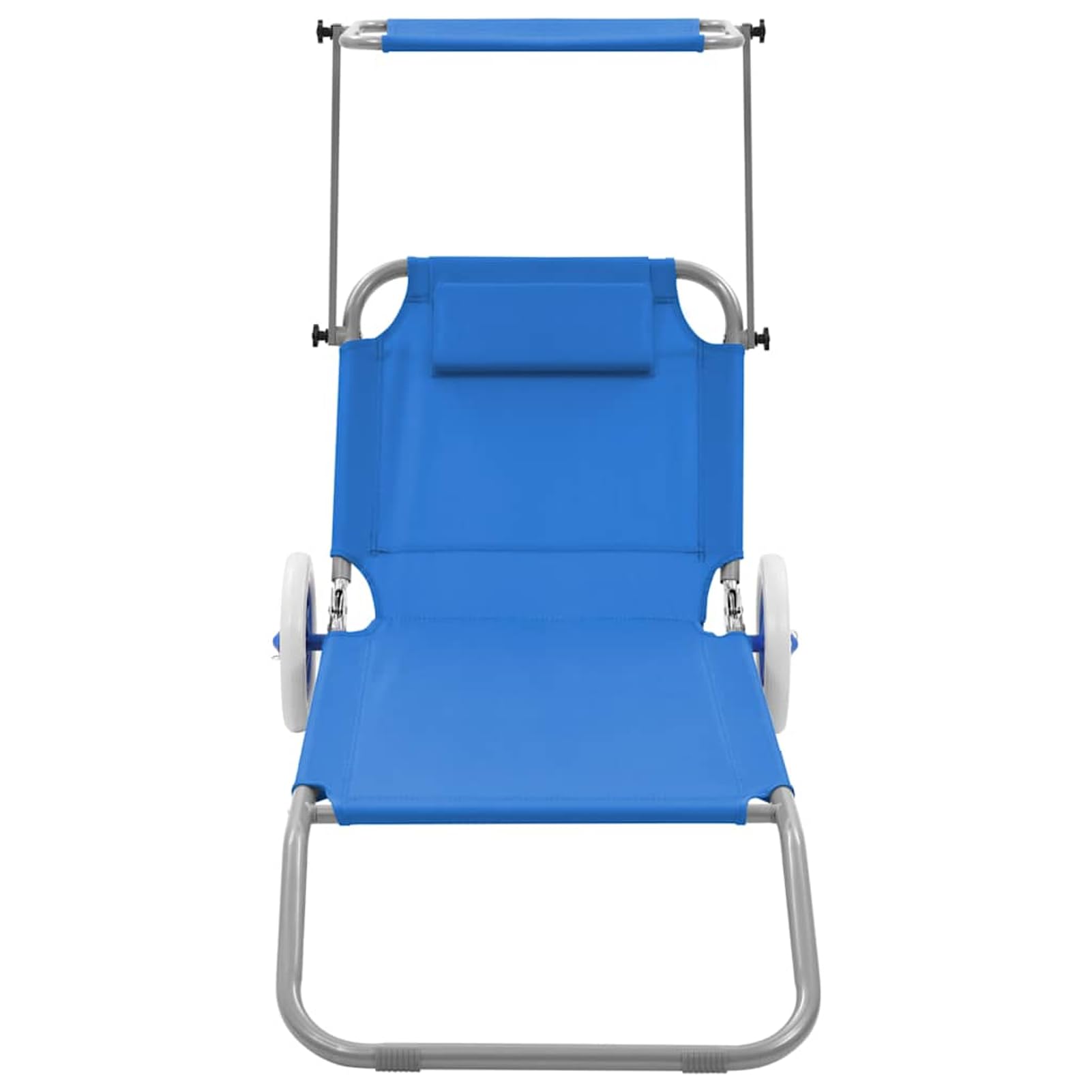 Anself Klappbare Sonnenliege - Strandliege mit verstellbarem Dach, gepolstert, blau, leichtgewichtig 44322