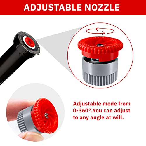 24 Pieces Variable Arc Nozzle, Replacement Pop-up Sprinkler Heads Compatible with Hunter, RainBird - High Efficiency Orbit Pop Up Sprinklers for Garden Lawn Irrigation (10AN,12AN,17AN)