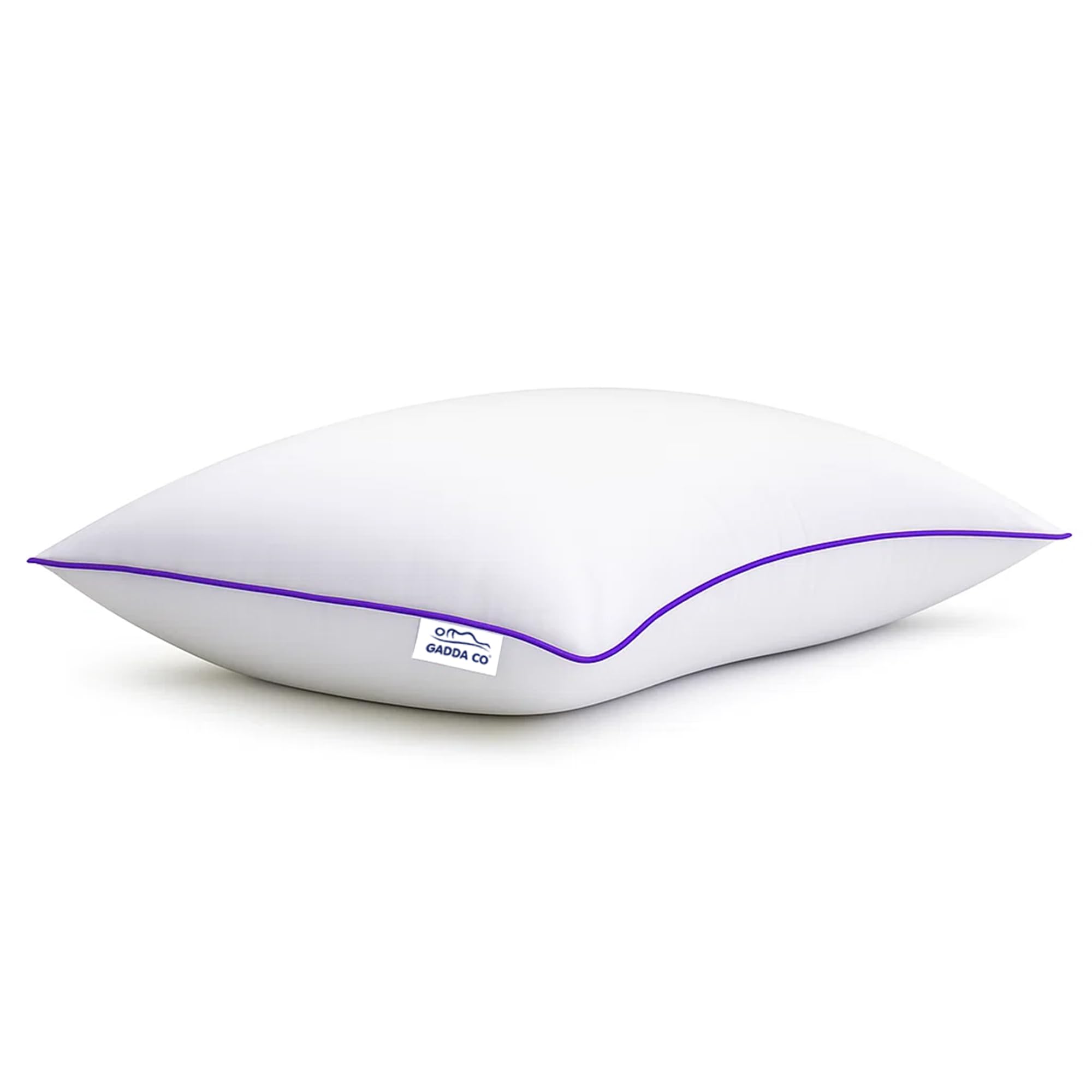 GADDA CO Ultimate Cozy Gel Microfiber Sleeping Pillow for Bed | High Density, Breathable & Hypo-Allergenic Cushion for Bed | Long-Lasting Fluffiness Bed Pillow| King Size Pillow | White | Pack of 1