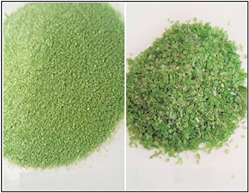 Natural Chrome Diopside Stone in Two Sizes, Fine & Coarse Crushed, Great for Mineral Art, Painting, Inlay 50 Ct