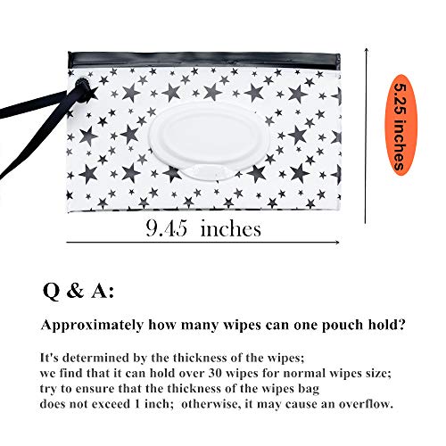 Ulvbabi Baby Wet Wipe Pouch Container, Reusable & Refillable Portable Wipes Dispenser, Eco Friendly And Lightweight Baby Travel Wet Wipe Holder, Keeps Wet Wipes Moist (6 Pack) #TOP1