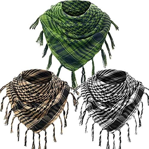 vkg Fashions Men's Pure Cotton Arab Shemagh Neck Wrap Arafat Keffiyah Desert Army Wear Head Scarf Stole (PACK OF 3)-picture-29