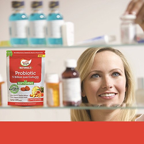 Healthy Delights Naturals, Probiotic Soft Chews, Supports Immune Health, Digestive Balance, Containing 5 Billion CFU’s to help restore digestive balance, Delicious Tropical Punch Flavor, 30 Count