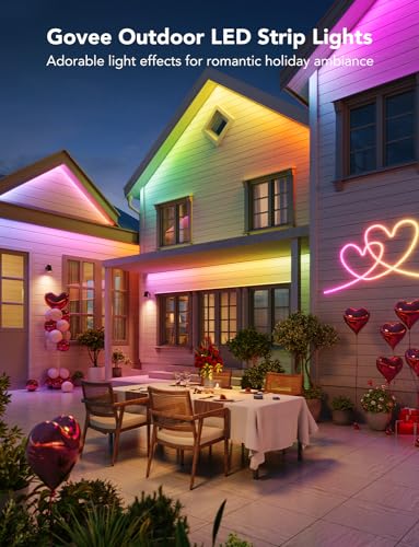 Govee Outdoor LED Strip Lights, 98.4ft Smart Outdoor Lights Work with Alexa and Google Assistant, App Control, IP65 Waterproof, RGBIC Lights for Patio, Eave, Party Decorations - Image 3