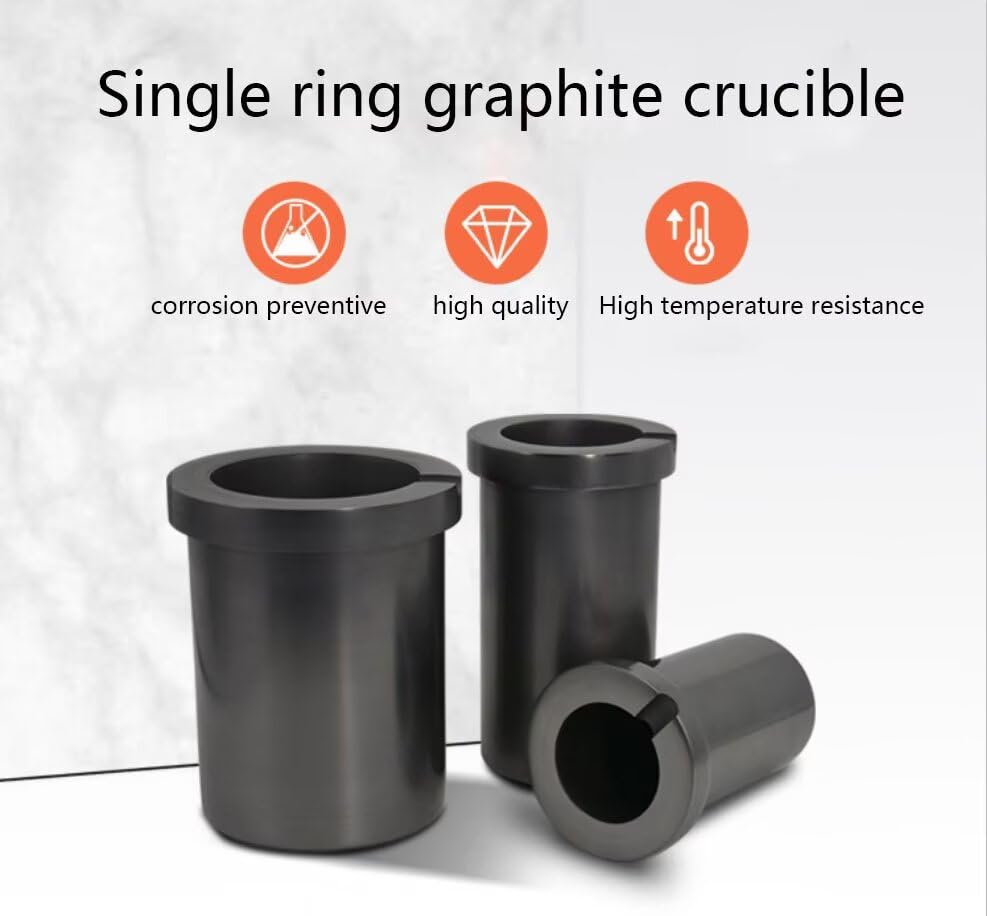 Creuset en graphite, 12 kg de haute pureté avec résistance à haute température de 1800 ℃, pour faire fondre l'or, l'argent, le cuivre, les outils de moulage de bijoux au four.
