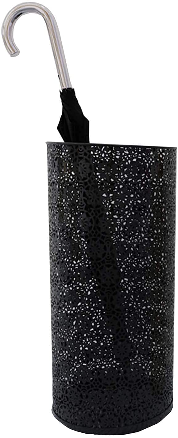 Gardeneea Umbrella Stand, Umbrella Stand Rack,Umbrella Stand Hollowout Wrought Iron Large Capacity Umbrella Bucket Can Hold 10-12 Long and Short Umbrellas,a,25X57Cm (A 25X57Cm)