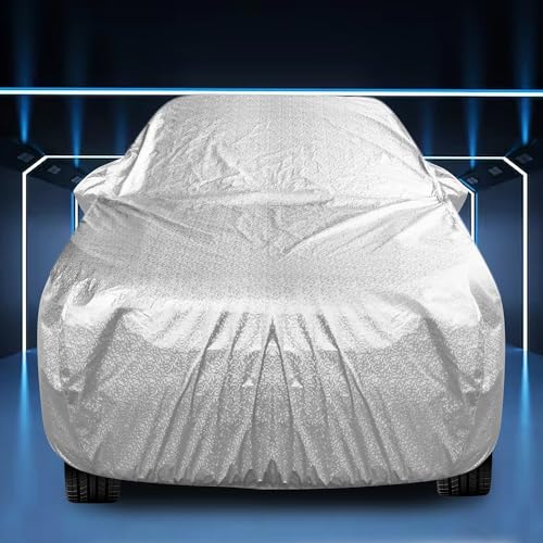 Image of Auto Hub Waterproof Car Cover Compatible with Mahindra XUV 3Xo with Mirror Pocket, Soft Cotton Lining, Waterproof XUV 3Xo Car Cover- Metallic Silver