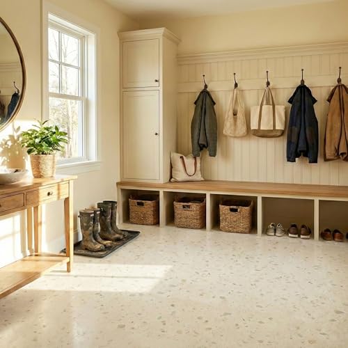 Image of Allure Luxury Vinyl Tile Flooring, 22 Mil Wear Layer, Colada Concrete Terrazzo 12 inch x 24 inch, 6.5 mm Thick Vinyl Tiles with Click and Lock Installation, 1 Box 23.56 sqft