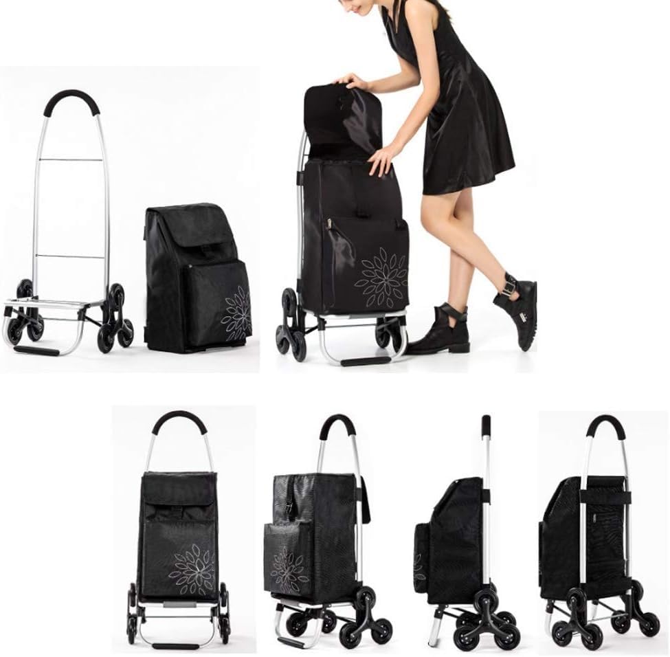 Carrito de compras ligero para aislamiento con 6 ruedas, plegable y apto para subir escaleras, para mercado y traslado de bolsas miniatura 4