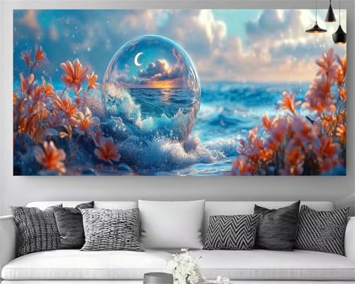 Diamond Painting Mer 50x100cm : Peinture Diamant Adulte XXL