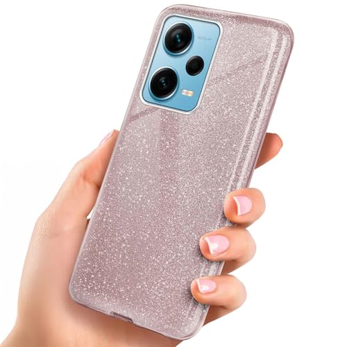 Coque fine TPU paillettes Redmi Note 12 Pro+ 5G compatible Qi rose