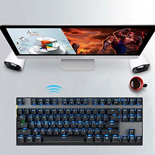 MOTOSPEED 2.4GHz Wireless/Wired Mechanical Keyboard 87Keys Led Backlit Blue Switches Type-C Gaming Keyboard for Gaming and Typing,Compatible for Mac/PC/Laptop - Thumbnail 3