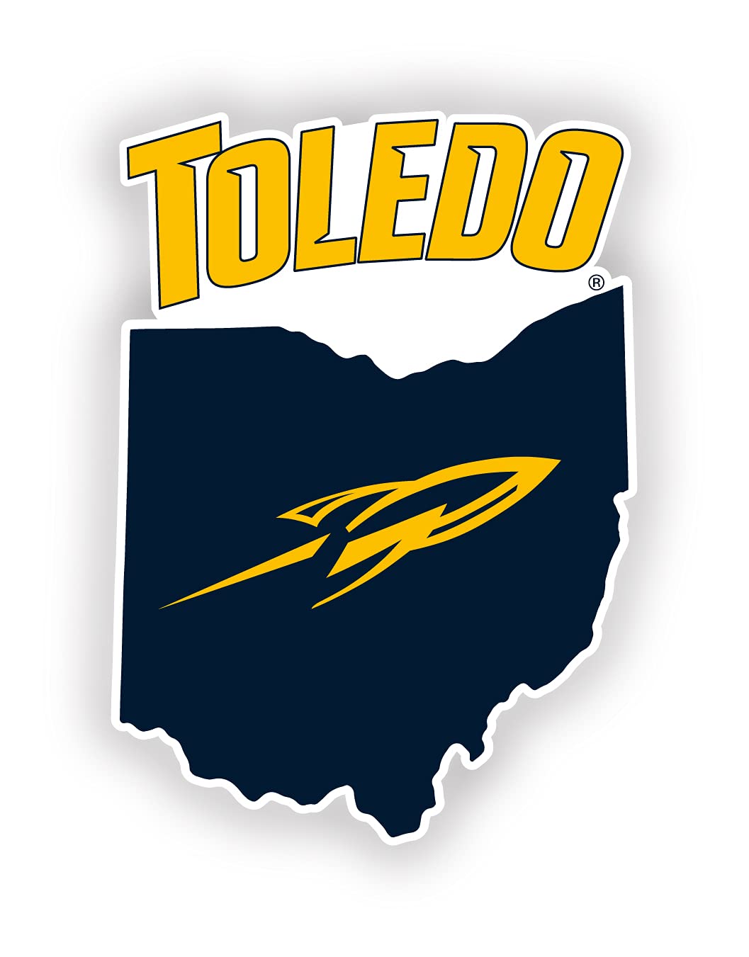 Toledo Rockets 4 Inch State Shape Magnet Officially Licensed Collegiate Product