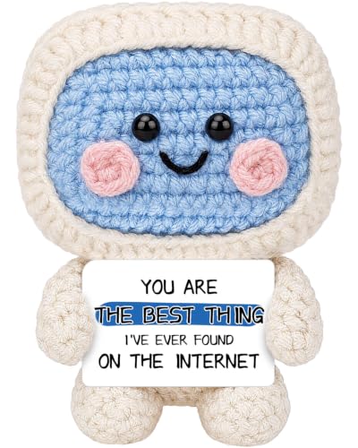 Image of Hoedia Positive Crochet Desktop Computer, Funny Unique Love Gifts