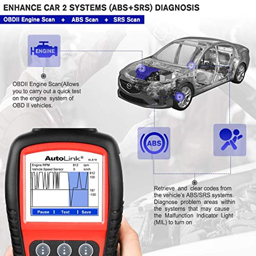 Autel AL619 Autolink Engine/ABS/SRS Warning Light, Quick Test On The