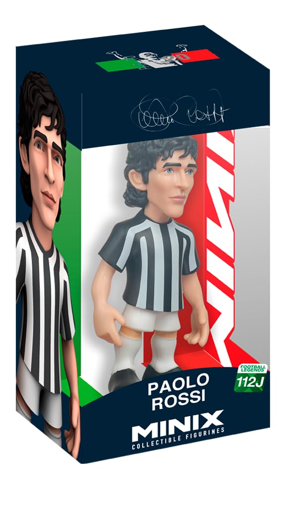 MINIX - Football Legends #112J - Juventus - Paolo Rossi - Collectible Figure 12 cm