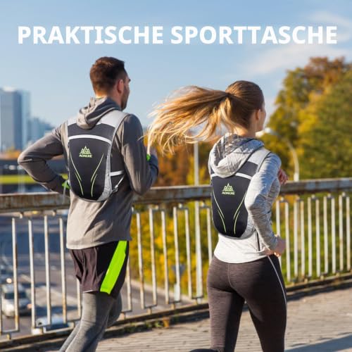 Foto von Geila Trinkrucksack, Trinkweste Outdoorsport Trail Marathoner Running Race Leichter Rucksack für Männer & Frauen mit 2 Wasserflaschen