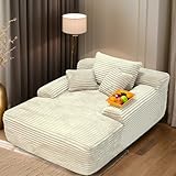 POEM PANDA 67' Oversized Chaise Lounge Chair Indoor, Upholstered Comfy Sofa Bed, Double Sleeper Chairs with Deep Large seat, Fluffy,No Assembly Required Couch for Living Room