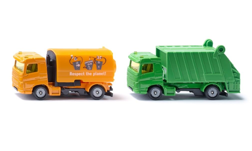 SIKU 1687 Municipal Set, Métal/Plastique, Orange/Vert, Voitures Jouets pour Enfants, Carrosserie inclinable, Hayon ouvrant SIKU 1687 Municipal Set, Métal/Plastique, Orange/Vert, Voitures Jouets pour Enfants, Carrosserie inclinable, Hayon ouvrant
