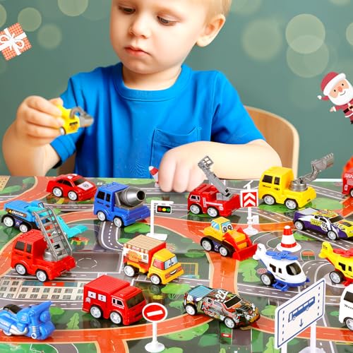 Epump 2D017 Advent Calendar 2024 Kids: 24 Days Christmas Countdown Pull-Back Car Toys thumb #5