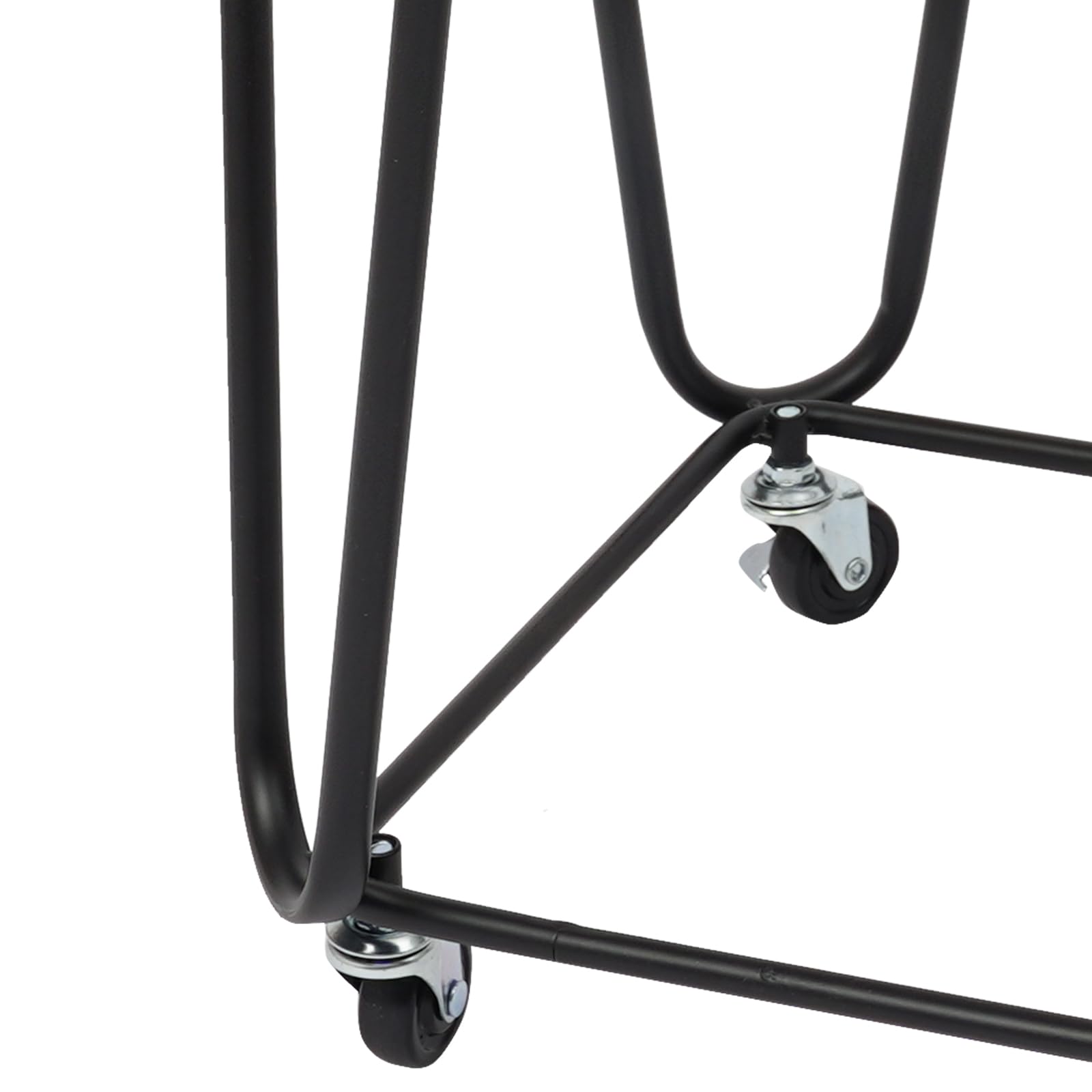Cesto Portabiancheria con Ruote, Carrello Portaoggetti in Rete Metallica Maniglie, Contenitore Mobile per La Selezione dei Vestiti, Organizer Biancheria Filo Metallico Black Round
