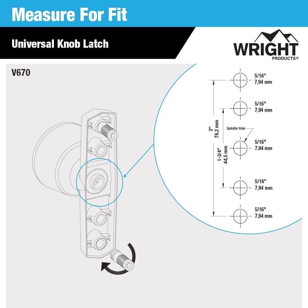 Wright Products V670 Universal Knob Latch, Aluminum