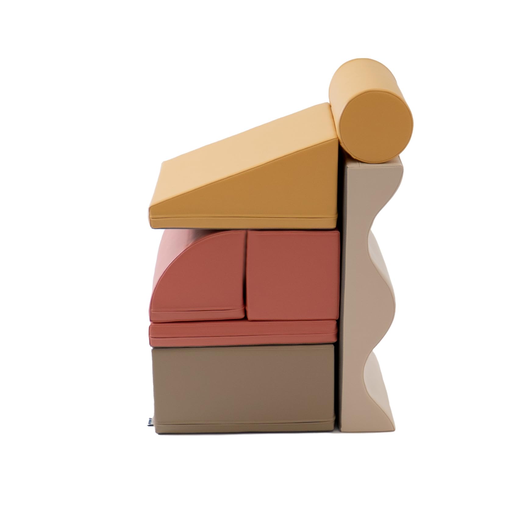IGLU SOFT PLAY Discoverer 7er XXL Kletterbausteine & Schaumstoff-Bausteine Softbausteine Set für Kinder Montessori Hindernisparcours & Motorikspielzeug (Pastel Autumn)
