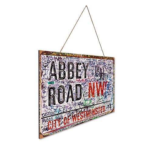 Mr.sign Beatles Abbey Road Defaced Panneau Mural en Bois Attention Plaque de Bois Rustique Ancien Ferme Famille… - Les Beatles, Paul McCartney, John Lennon, RIngo Starr, George Harrison Mr.sign Beatles Abbey Road Defaced Panneau Mural en Bois Attention Plaque de Bois Rustique Ancien Ferme Famille…