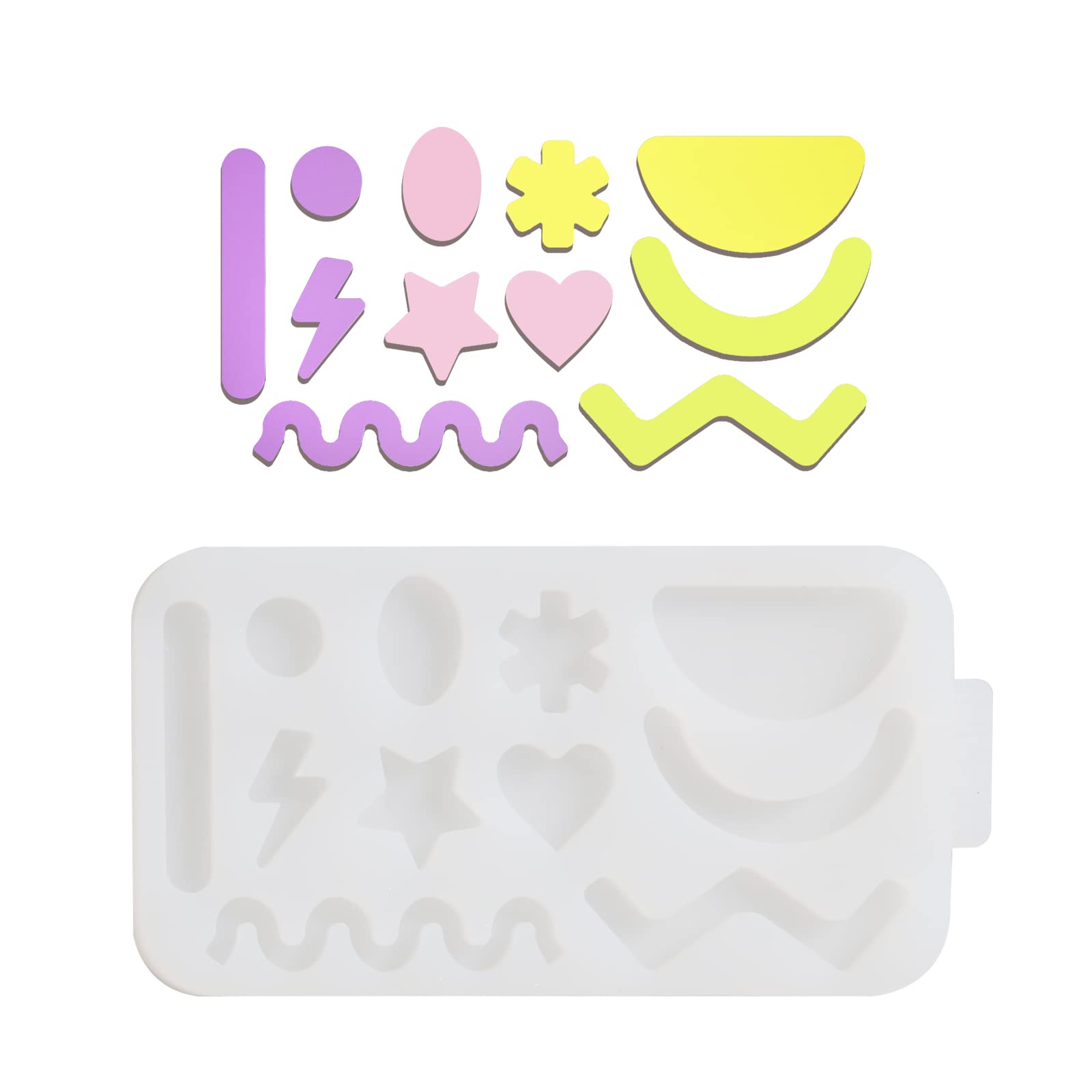 BOOWAN NICOLE Smiley Face Coaster Accessories Mold, Heart Star Etc Cement Silicone Mould