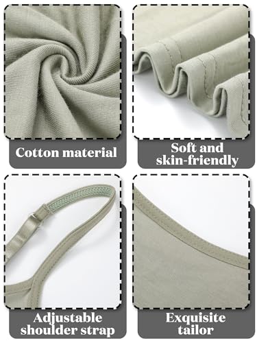 Geyoga 8 Pack Long Tank Tops for Women, Long Camisoles Workout Tops Adjustable Spaghetti Strap Women's Camis Undershirts3