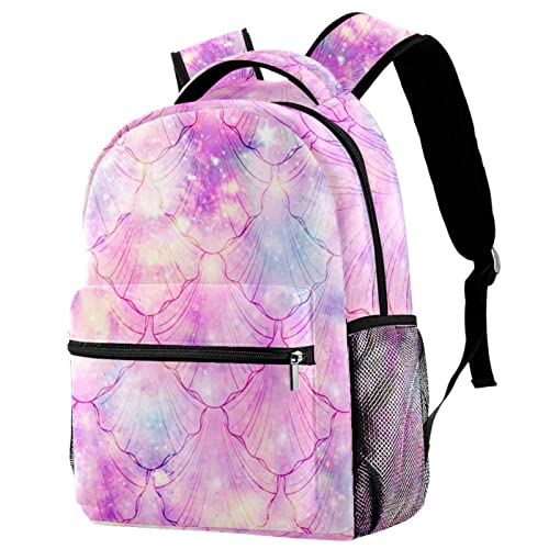 Sac à dos motif écailles de sirène le cadeau rose idéal avec porte-bouteille pour enfant